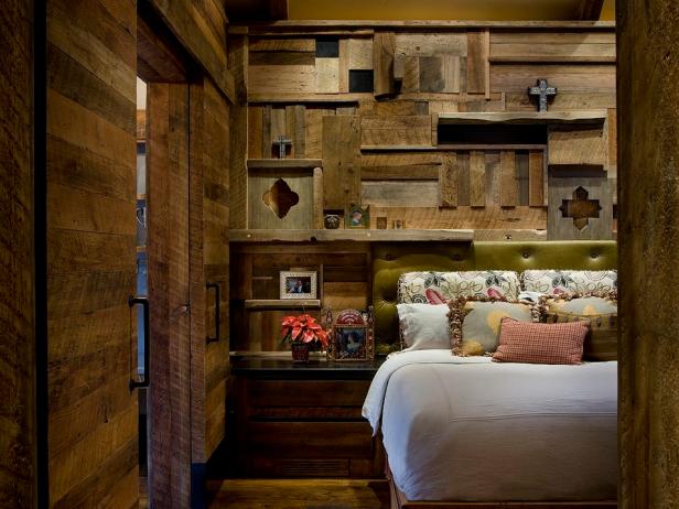 Reclaimed Wood Wall Wows Rustic Master Bedroom